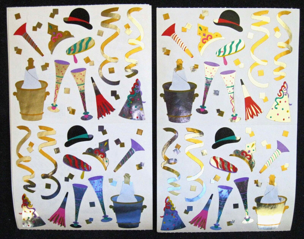 Mrs Grossman Vintage ‘New Years’ Celebration Sticker Sheets 4×6″ (2 Sheets)