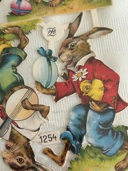 Vintage PZB Paul Zoecke Berlin Easter No. 1254 Die Cut Bunny Germany 6 Hinged
