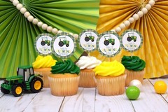 Green and Yellow Tractor Thank You Sticker Labels Thanks for Plowing By, 40 2…
