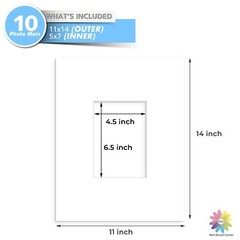 Photo Mat for Pictures Acid Free Bevel Cut Frame Mattes 4 Ply Thickness
