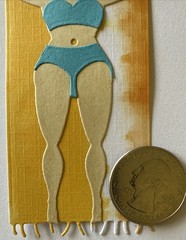 LADY ON BEACH TOWEL “Pre-Made”Die-Cut(1pc)Lake•River •Swim•Swimsuit•Card Making•