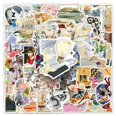 50/100PCS Cartoon Newspaper Collage Creative Stickers Retro Art Broken Fragments