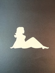 Vintage Stickers MUD FLAP GIRL Glossy Foil Vending Sticker VTG PVI Red 01