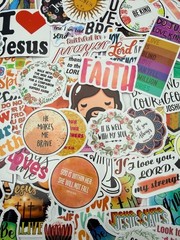 20 Christian Bible Stickers Religious Faith Jesus God Decals Laptop Journal NEW