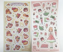 Stickii Club Sticker Sheets Lot of 11 Food Cute Animals