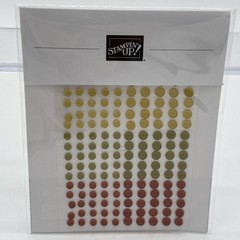 Stampin Up Gold Textured & Faux Glass Adhesive Dots & Earth Tone Shimmer Gems