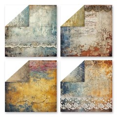 Vintage Lace Scrapbook Paper Pad 12×12 24 Sheets Coffee Floral Cardstock DIY