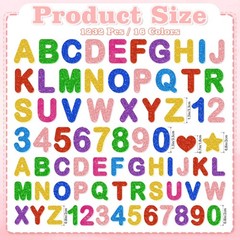 Huimdery Glitter Foam Letter Stickers 16 Colors
