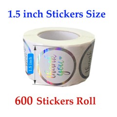 600 Pcs 1.5″ Thank You Stickers – Iridescent Effect Thank You Stickers Labels