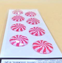 Christmas Paper Crafts PEPPERMINT CANDY GEMS 8pc Dimensional Stickers, NEW