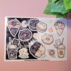 Cute Celestial Cats Sticker Sheets | 14 Individual Stickers Each Sheet