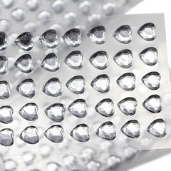 6mm Crystal Heart Stick On Gems – 250 PCS