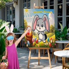 Easter Pin The Tail Bunny Game 24 Sticker Tails Blindfold Party Activity