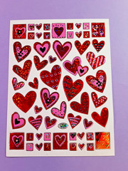 pretty prism hearts small Sticker Sheet