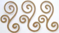 {6} FLOURiSH SWiRLS – Bare Unfinished Chipboard Die Cuts – 3″