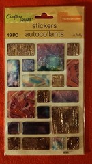 Lot of 6 Crafters Square texture Puffy stickers tile border gems 80 pc & laser..