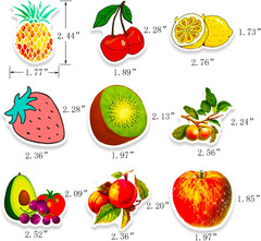 Fruit Stickers, 100 Pcs Cute Fruits Stickers Pack, Colorful VSCO Waterproof Stic