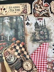 Alice in Wonderland Junk Journal Kit Ephemera Bundle 106 Pc Tags Papers Crafts