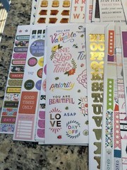 Huge lot of Asst scrapbook & Happy Planner Stickers, hundreds of pages see pics!