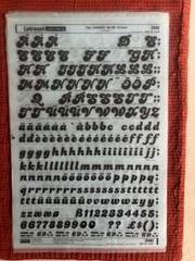 Three Letraset INSTANT LETTERING Transfer 60pt & 72pt Candice Inline nice 1