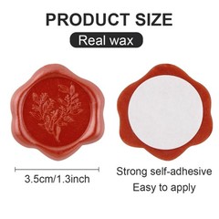 20Pcs Leaf Wax Seal Stickers, Envelope Self Adhesive for Wedding Party Birthday