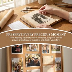 1428Pcs Clear Self-Adhesive Photo Corner Stickers 14 Sheets Scrapbooking