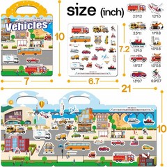 6 Sets Reusable Sticker Book for Toddlers 1-3, Jelly Sticker Books for Toddle…