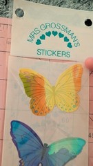Vintage Mrs Grossmans Stickers Pearl Opal Butterflies Jumbo New 4 In Pack