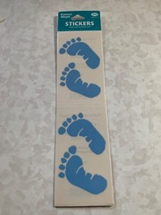FMI FRANCES MEYER STICKERS 4 SHTS BABY PRINTS BLUE FEET BABY BOY FEET BLUE 8PCS