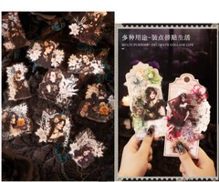 15Pcs Gothic Lace Lady PET Stickers for Bullet Journal Card Scrapbooking Sticker