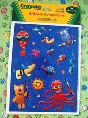 Vintage Hallmark Crayola Stickers 4 Sheets 90s Sealed New Old Stock Pack