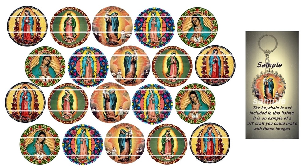 Bottle Cap Images (25mm) 1″ ~ Precut ~ «Mary» (set 2) inspired
