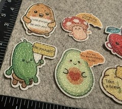 Lot of 9 Assorted Inspirational Food Sparkle Sparkly Stickers