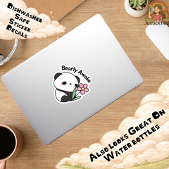 Bearly Awake Sticker, Cute Panda Decal, Kawaii Animal Vinyl Sticker, waterproof