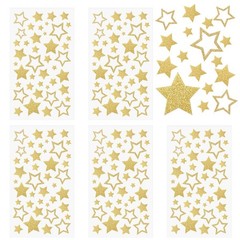 5 Sheets Glitter Star Stickers, Gold Stars Stickers, Self-Adhesive Star Label…