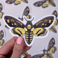 Death’s Head Hawkmoth Sticker – Waterproof Vinyl Moth Decal – Crafts & Decor