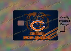 Chicago Bears Fan Art Credit Card Decal with Visually Impaired Design