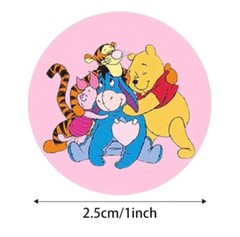500 pc Sticker Color Roll Disney Winnie Pooh & Friends Semi Gloss Self Adhesive
