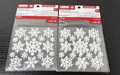 2 CreAtology Christmas Snowflakes Foam Stickers 34pcs Each White W/glitter New