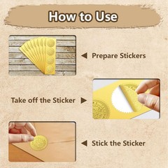 Gold Foil Stickers Seals Official Embossed Bee and Honeycomb 2 Inch 100Pcs, S…