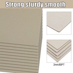 25 Sheets 12.5×10″ Book Board 2 mm 80 PT for Book Binding Thick Grey Board fo…