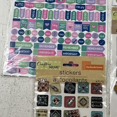 Lot Of 17 Sheets Of Crafters Square Stickers For Scrapbooking. Unused