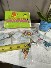 Vintage 1977 IMPERIAL Animal Wiggle Eye STICKATOONS 21 stickers RARE NEW+Box