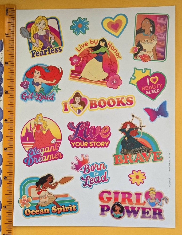 Disney Princess Sticker Sheet.