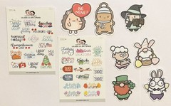 Hubman and Chubgirl Holiday Lot: 2 Planner Sticker Sheets, 7 Diecut Stickers NEW
