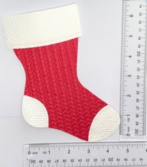 🎄LARGE EMBOSSED CHRISTMAS STOCKING paper die cut embellishment