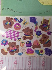 Vintage 1980s 80s Sandylion Maxi Design Stickers Come To A Picnic Bears 1983