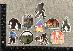Lot of 10 Assorted Outdoor Sasquatch Yeti Swamp Ape Believe Stickers