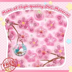 lnablu 3D Pink Cherry Blossoms Kawaii Stickers