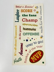 Sports Achievement Teamwork Word Phrase Stickers 26 Pcs Scrapbook